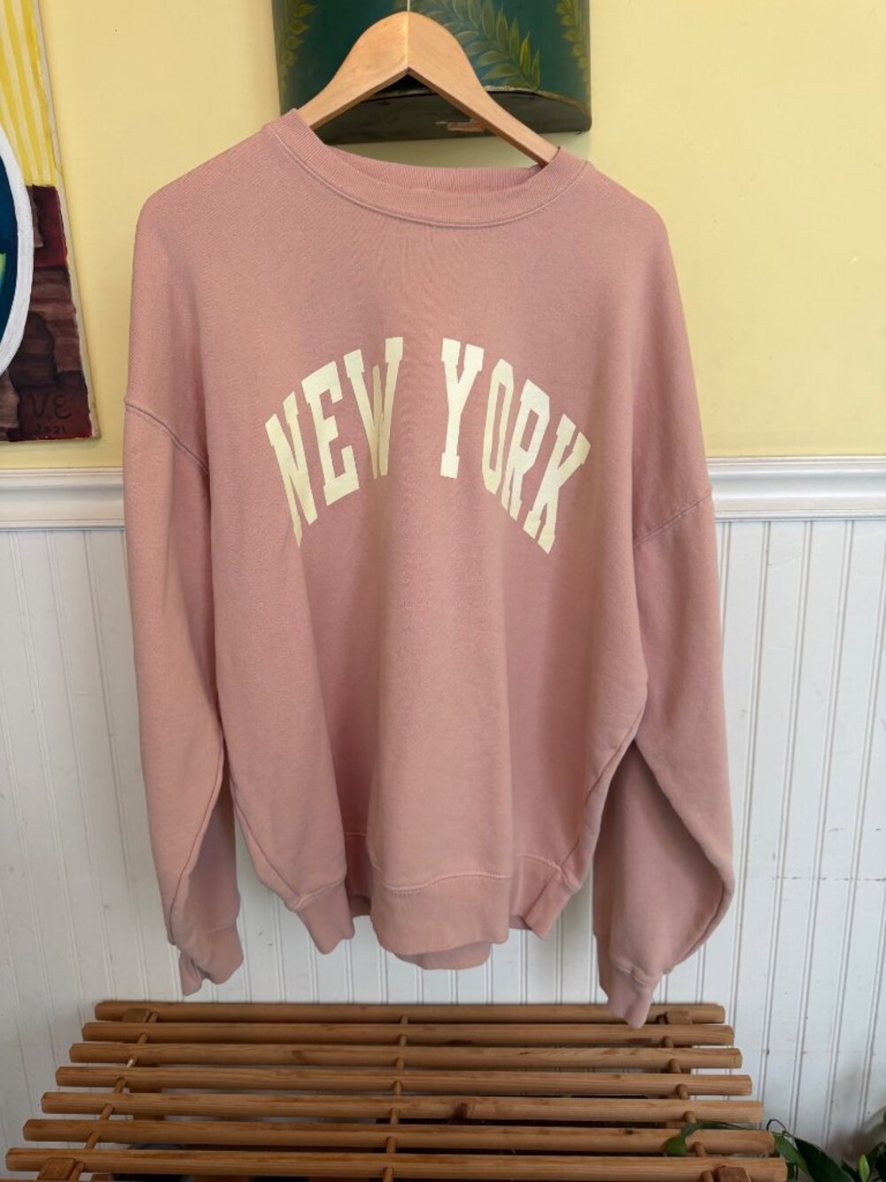 john galt New York Pink Crewneck Sweatshirt